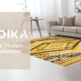 Ultra Soft Area Rug, Non Slip, Stain Resistant, Washable Area Rugs for Living Room, Bedroom, Sophisticated Geometric Trellis Style(Yellow)