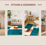 Ultra Soft Area Rug, Non Slip, Stain Resistant, Washable Area Rugs for Living Room, Bedroom, Chic Modern Geometric Touch(Blue)