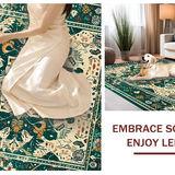 Ultra Soft Area Rug, Non Slip, Stain Resistant, Washable Area Rugs for Living Room, Bedroom, Timeless Elegant Green Palette(Green)