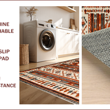 Ultra Soft Area Rug, Non Slip, Stain Resistant, Washable Area Rugs for Living Room, Bedroom, Intricate Southwestern Patterned Elegance(Red)