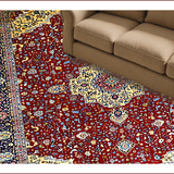 Ultra Soft Area Rug, Non Slip, Stain Resistant, Washable Area Rugs for Living Room, Bedroom, Cozy Cream and Red Tiled Motif(Red)