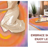 Ultra Soft Area Rug, Non Slip, Stain Resistant, Washable Area Rugs for Living Room, Bedroom, Dynamic Colorful Geometric Fusion(Orange)