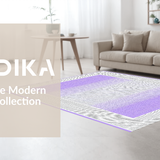 Ultra Soft Area Rug, Non Slip, Stain Resistant, Washable Area Rugs for Living Room, Bedroom, Chic Pastel Dotted Border Aesthetic(Purple)