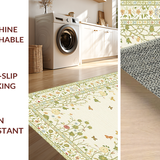 Ultra Soft Area Rug, Non Slip, Stain Resistant, Washable Area Rugs for Living Room, Bedroom, Elegant Earthy Insect Patterned Design(Ivory)