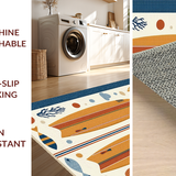 Ultra Soft Area Rug, Non Slip, Stain Resistant, Washable Area Rugs for Living Room, Bedroom, Vibrant Coastal Artwork Display(Orange)