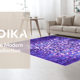 Ultra Soft Area Rug, Non Slip, Stain Resistant, Washable Area Rugs for Living Room, Bedroom, Sophisticated Vintage Diamond Texture(Purple)