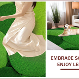 Ultra Soft Area Rug, Non Slip, Stain Resistant, Washable Area Rugs for Living Room, Bedroom, Nature-Inspired Grass Green Round Nursery Rug(Green)