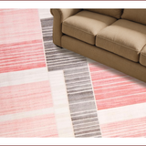 Ultra Soft Area Rug, Non Slip, Stain Resistant, Washable Area Rugs for Living Room, Bedroom, Trendy Modern Textured Stripes(Red)