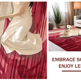 Ultra Soft Area Rug, Non Slip, Stain Resistant, Washable Area Rugs for Living Room, Bedroom, Chic Minimalist Colorful Contrast(Red)