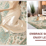 Ultra Soft Area Rug, Non Slip, Stain Resistant, Washable Area Rugs for Living Room, Bedroom, Distressed Oriental Ivory Sage Living Room Rug(Beige)
