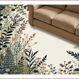 Ultra Soft Area Rug, Non Slip, Stain Resistant, Washable Area Rugs for Living Room, Bedroom, Insect Botanical Boho(Black)