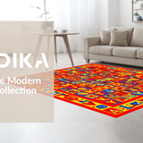 Ultra Soft Area Rug, Non Slip, Stain Resistant, Washable Area Rugs for Living Room, Bedroom, Vibrant Animal Illustration Design(Red)