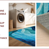 Ultra Soft Area Rug, Non Slip, Stain Resistant, Washable Area Rugs for Living Room, Bedroom, Elegant Textured Modern Aesthetic(Blue)
