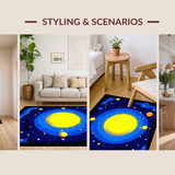 Ultra Soft Area Rug, Non Slip, Stain Resistant, Washable Area Rugs for Living Room, Bedroom, Cosmic Alphabetic Playful Motif(Yellow)