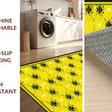 Ultra Soft Area Rug, Non Slip, Stain Resistant, Washable Area Rugs for Living Room, Bedroom, Charming Hexagon Floral Aesthetic(Yellow)