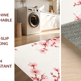 Ultra Soft Area Rug, Non Slip, Stain Resistant, Washable Area Rugs for Living Room, Bedroom, Delicate Rustic Blossom Motif(Pink)