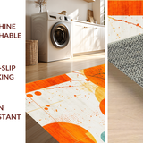 Ultra Soft Area Rug, Non Slip, Stain Resistant, Washable Area Rugs for Living Room, Bedroom, Striking Retro Artistic Expression(Orange)