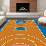 Ultra Soft Area Rug, Non Slip, Stain Resistant, Washable Area Rugs for Living Room, Bedroom, Lively Modern Sport-Themed Artwork(Brown)