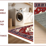 Ultra Soft Area Rug, Non Slip, Stain Resistant, Washable Area Rugs for Living Room, Bedroom, High Traffic Ivory Red Decorative Rug for Family Rooms(Red)