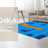Ultra Soft Area Rug, Non Slip, Stain Resistant, Washable Area Rugs for Living Room, Bedroom, Contemporary Floral Elegance(Blue)