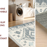 Ultra Soft Area Rug, Non Slip, Stain Resistant, Washable Area Rugs for Living Room, Bedroom, Elegant Minimalist Lattice Pattern(Gray)