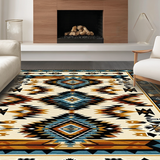Ultra Soft Area Rug, Non Slip, Stain Resistant, Washable Area Rugs for Living Room, Bedroom, Elegant Vintage Aztec Textile Design(Beige)