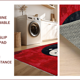Ultra Soft Area Rug, Non Slip, Stain Resistant, Washable Area Rugs for Living Room, Bedroom, Yin Yang Circular Meditation Space Washable Rug(Red)