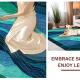 Ultra Soft Area Rug, Non Slip, Stain Resistant, Washable Area Rugs for Living Room, Bedroom, Artistic Octopus Tentacle Patterned Rug for Unique Indoor Spaces(Blue)