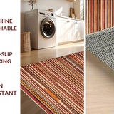 Ultra Soft Area Rug, Non Slip, Stain Resistant, Washable Area Rugs for Living Room, Bedroom, Dynamic Ethnic Print with Bold Colors(Brown)