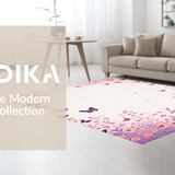 Ultra Soft Area Rug, Non Slip, Stain Resistant, Washable Area Rugs for Living Room, Bedroom, Adorable Enchanted Garden Design(Pink)