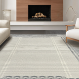 Ultra Soft Area Rug, Non Slip, Stain Resistant, Washable Area Rugs for Living Room, Bedroom, Rustic Textured Patterned Design(Gray)