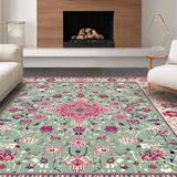 Ultra Soft Area Rug, Non Slip, Stain Resistant, Washable Area Rugs for Living Room, Bedroom, Timeless Floral Patterned Charm(Gray)