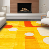 Ultra Soft Area Rug, Non Slip, Stain Resistant, Washable Area Rugs for Living Room, Bedroom, Retro Vibrant Geometric Motif(Yellow)