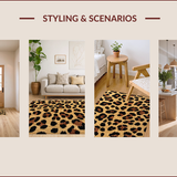 Ultra Soft Area Rug, Non Slip, Stain Resistant, Washable Area Rugs for Living Room, Bedroom, Exotic Leopard Print Living Room Non-Slip Rug(Beige)