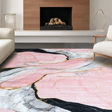 Ultra Soft Area Rug, Non Slip, Stain Resistant, Washable Area Rugs for Living Room, Bedroom, Vibrant Irregular Design with Luxurious Appeal(Pink)