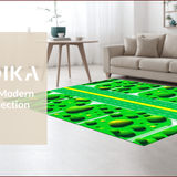 Ultra Soft Area Rug, Non Slip, Stain Resistant, Washable Area Rugs for Living Room, Bedroom, Bright Green Playful City Elements(Green)