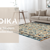 Ultra Soft Area Rug, Non Slip, Stain Resistant, Washable Area Rugs for Living Room, Bedroom, Contemporary Minimalist Linear Art(Blue)