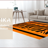 Ultra Soft Area Rug, Non Slip, Stain Resistant, Washable Area Rugs for Living Room, Bedroom, Rustic Orange and Black Textures(Orange)