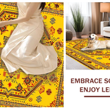 Ultra Soft Area Rug, Non Slip, Stain Resistant, Washable Area Rugs for Living Room, Bedroom, Elegant Yellow Blooming Design(Yellow)