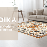 Ultra Soft Area Rug, Non Slip, Stain Resistant, Washable Area Rugs for Living Room, Bedroom, Chic Rustic Geometric Arrangement(Brown)