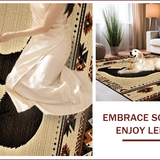 Ultra Soft Area Rug, Non Slip, Stain Resistant, Washable Area Rugs for Living Room, Bedroom, Nature-Inspired Lodge Charm(Beige)
