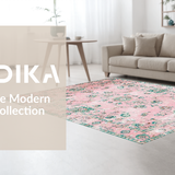 Ultra Soft Area Rug, Non Slip, Stain Resistant, Washable Area Rugs for Living Room, Bedroom, Whimsical Petal Patterned Aesthetic(Pink)