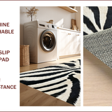 Ultra Soft Area Rug, Non Slip, Stain Resistant, Washable Area Rugs for Living Room, Bedroom, Exotic Zebra Print Entryway Runner Rug(Black)