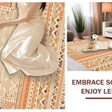 Ultra Soft Area Rug, Non Slip, Stain Resistant, Washable Area Rugs for Living Room, Bedroom, Rustic Diamond Lattice Motif(Orange)