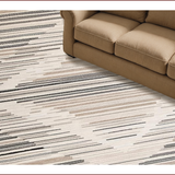Ultra Soft Area Rug, Non Slip, Stain Resistant, Washable Area Rugs for Living Room, Bedroom, Chic Minimalist Geometric Motif(Beige)