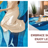Ultra Soft Area Rug, Non Slip, Stain Resistant, Washable Area Rugs for Living Room, Bedroom, Trendy Blue Toned Aesthetic(Blue)
