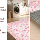 Ultra Soft Area Rug, Non Slip, Stain Resistant, Washable Area Rugs for Living Room, Bedroom, Enchanting Circular Petal Pattern(Pink)