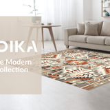 Ultra Soft Area Rug, Non Slip, Stain Resistant, Washable Area Rugs for Living Room, Bedroom, Elegant Neutral Trellis Design(Gray)