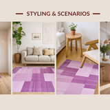 Ultra Soft Area Rug, Non Slip, Stain Resistant, Washable Area Rugs for Living Room, Bedroom, Warm Cozy Solid Color Design(Purple)