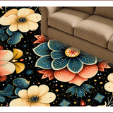 Ultra Soft Area Rug, Non Slip, Stain Resistant, Washable Area Rugs for Living Room, Bedroom, Vintage Floral Dining Room Washable Carpet(Red)